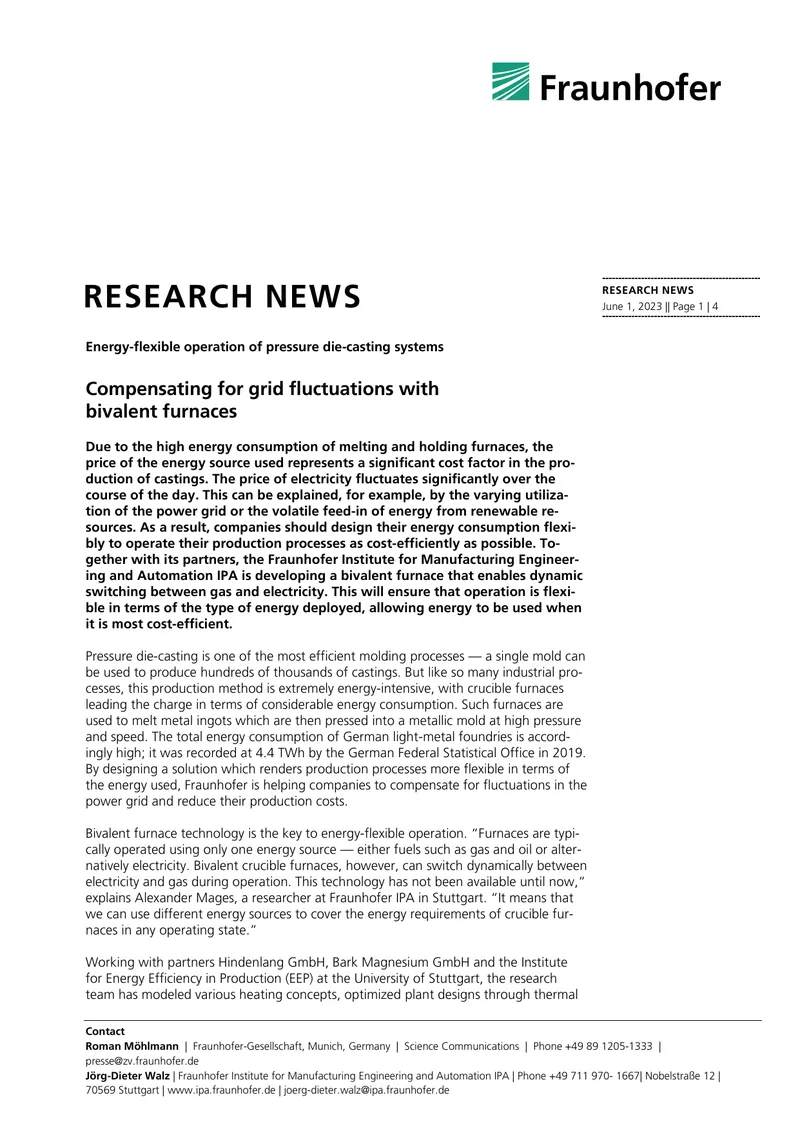 Energy-Flexible Operation of Pressure Die-Casting Systems