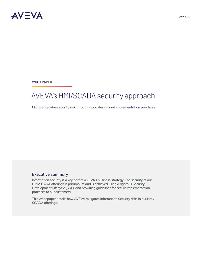 AVEVA HMI/SCADA Security Approach Whitepaper