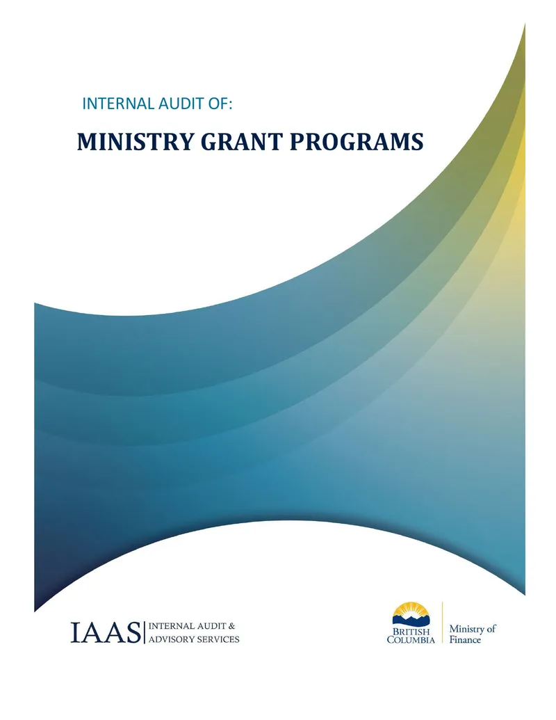 Internal Audit Report on Ministry Grant Programs preview page 1
