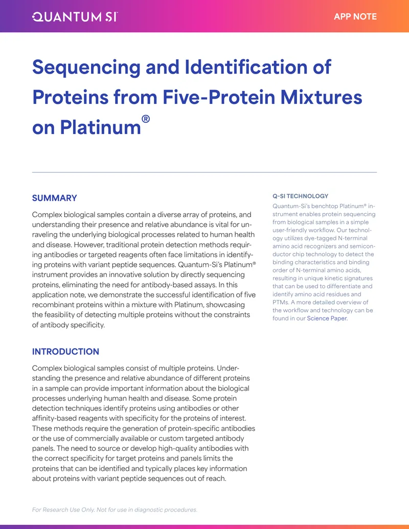 Sequencing and Identification of Proteins from Mixtures