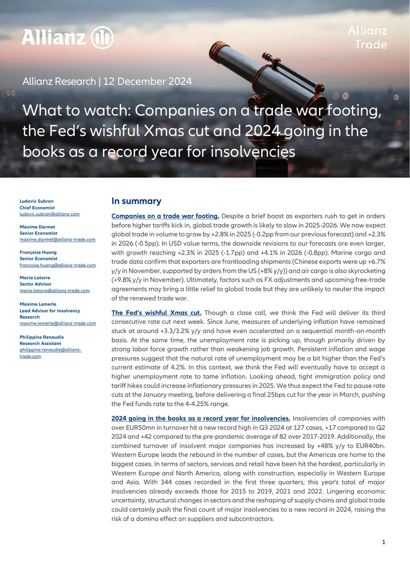 Global Trade Growth and Economic Outlook Report