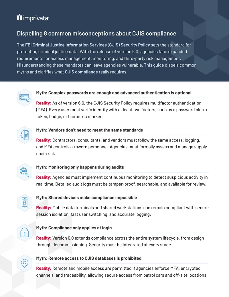 Dispelling Common Misconceptions About CJIS Compliance