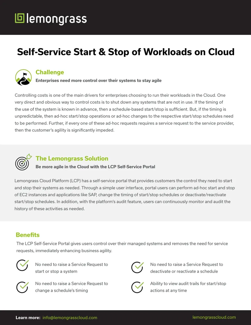 Self-Service Management of Cloud Workloads