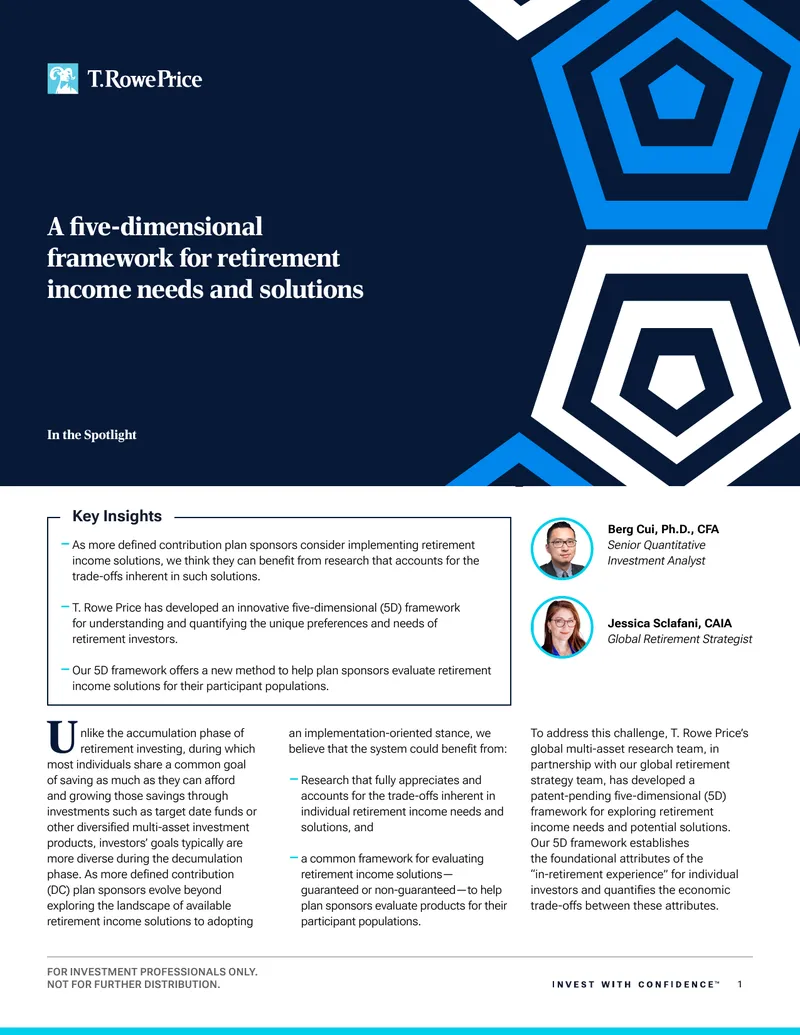 Five-Dimensional Framework for Retirement Income Solutions