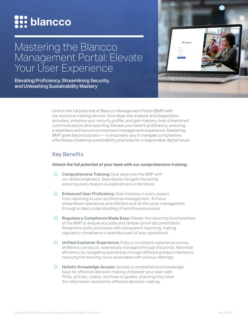Mastering the Blancco Management Portal Training Guide