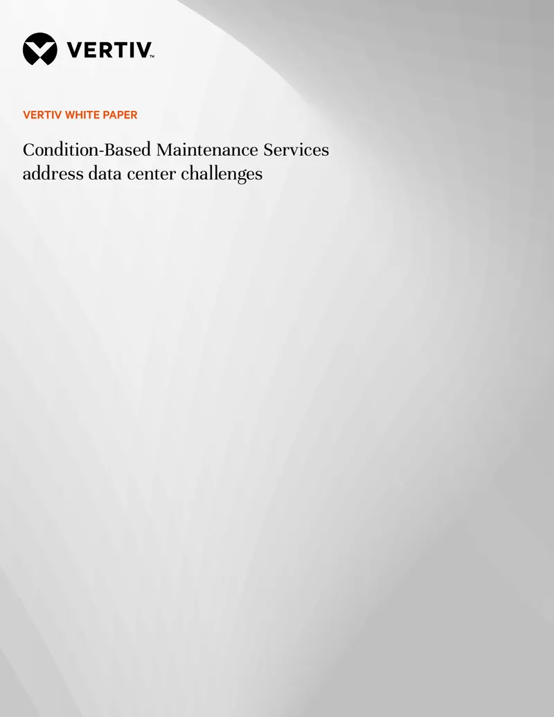 Condition-Based Maintenance Services for Data Centers
