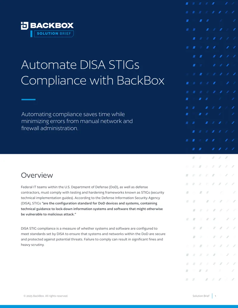 Automating DISA STIGs Compliance with BackBox