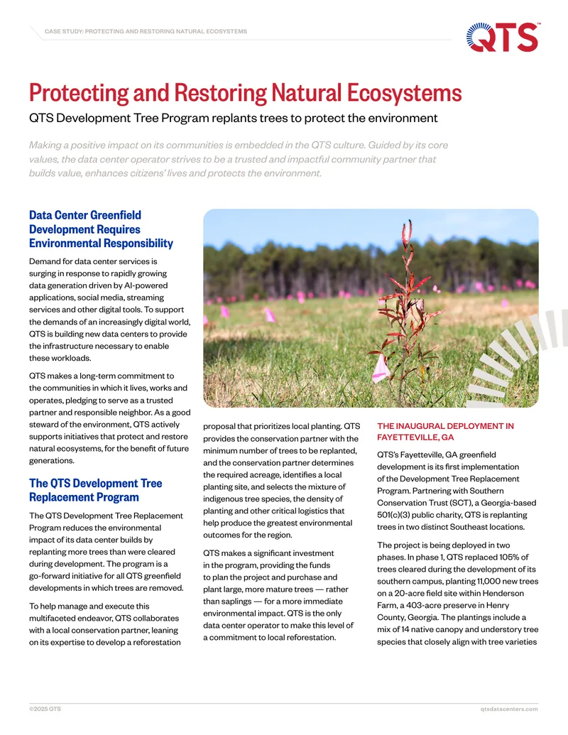 QTS Development Tree Replacement Program Case Study