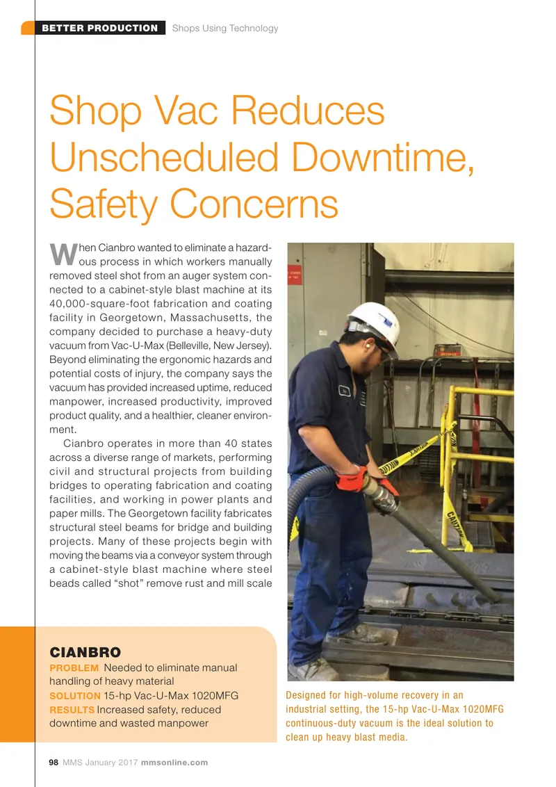 Cianbro Heavy-Duty Vacuum Implementation Case Study
