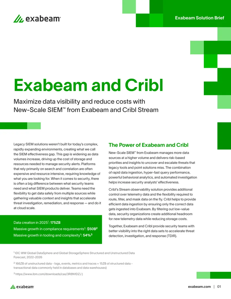 Exabeam and Cribl Solution Brief
