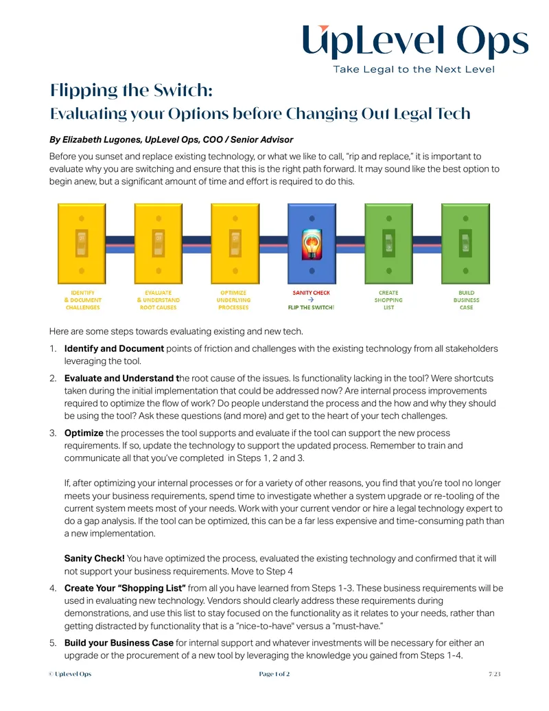 Evaluating Options for Legal Technology Changes