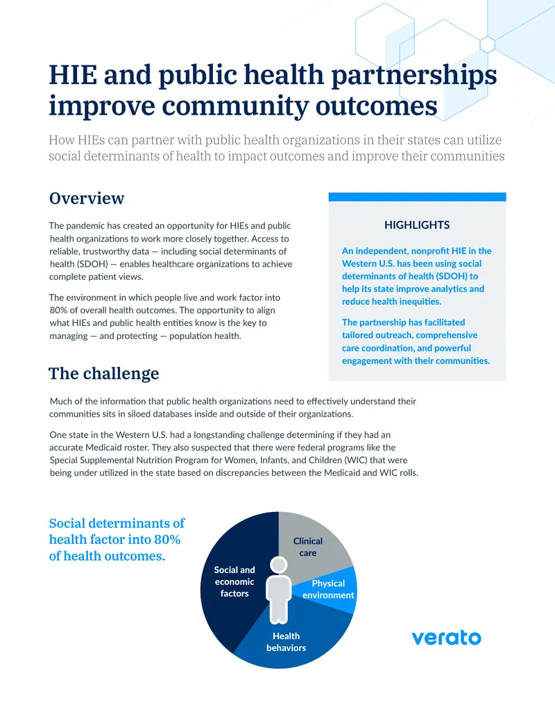 HIE and Public Health Partnerships for Community Outcomes