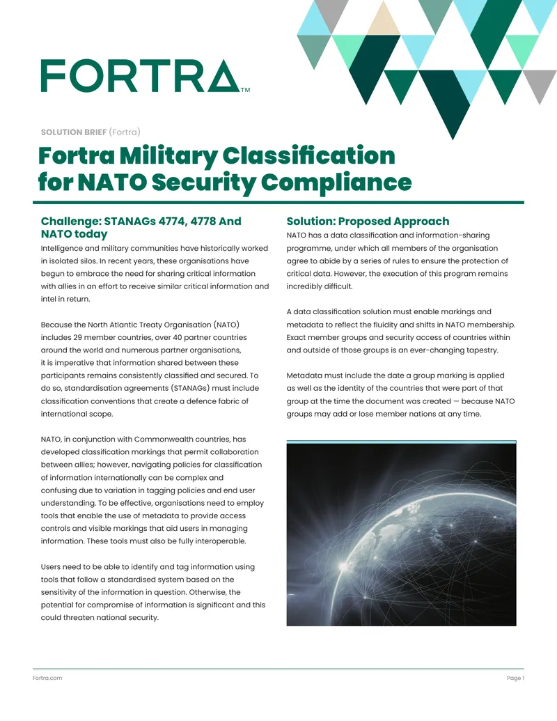 Fortra Military Classification for NATO Security Compliance