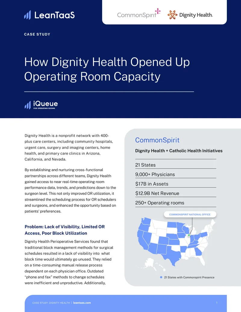 Dignity Health Operating Room Capacity Case Study