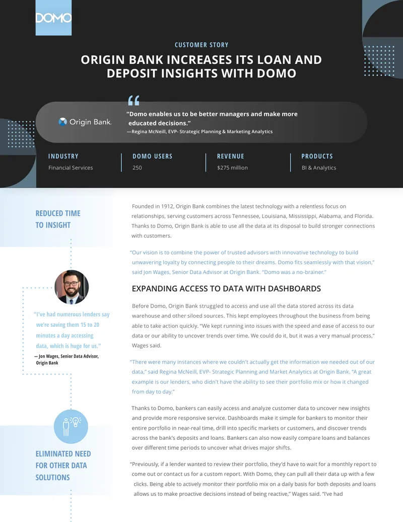 Origin Bank Enhances Data Access with Domo