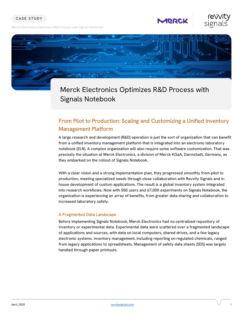 Merck Electronics R&D Process Optimization Case Study
