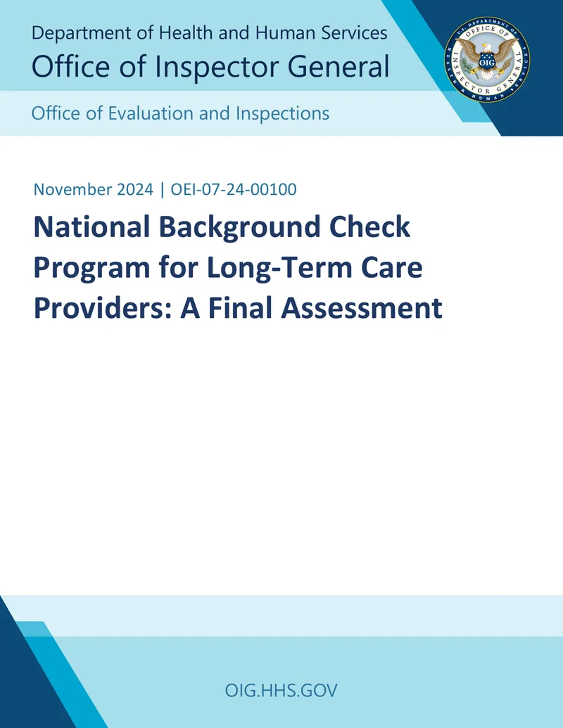 National Background Check Program for Long-Term Care Providers Assessment
