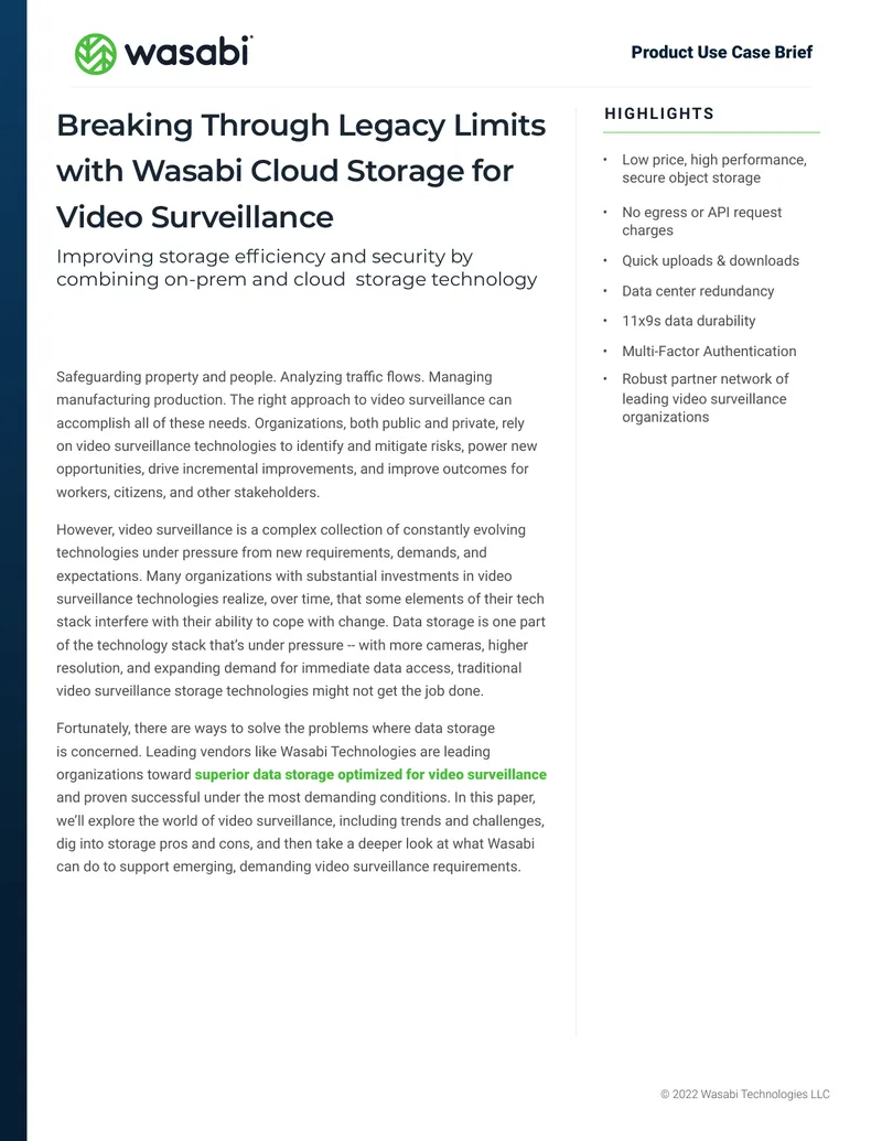 Video Surveillance Storage Solutions Overview