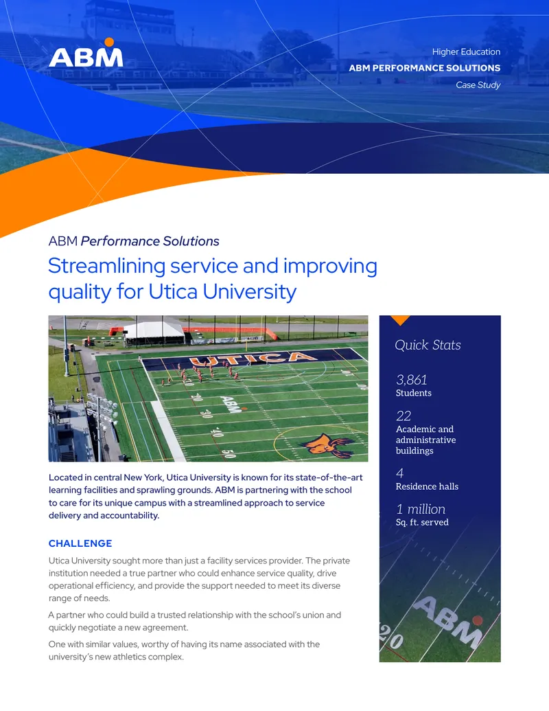 ABM Performance Solutions Case Study for Utica University