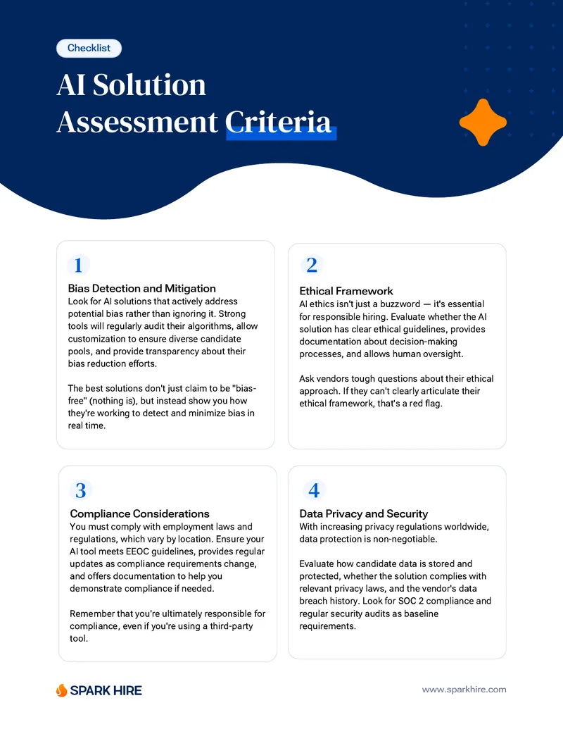AI Solution Assessment Criteria Checklist