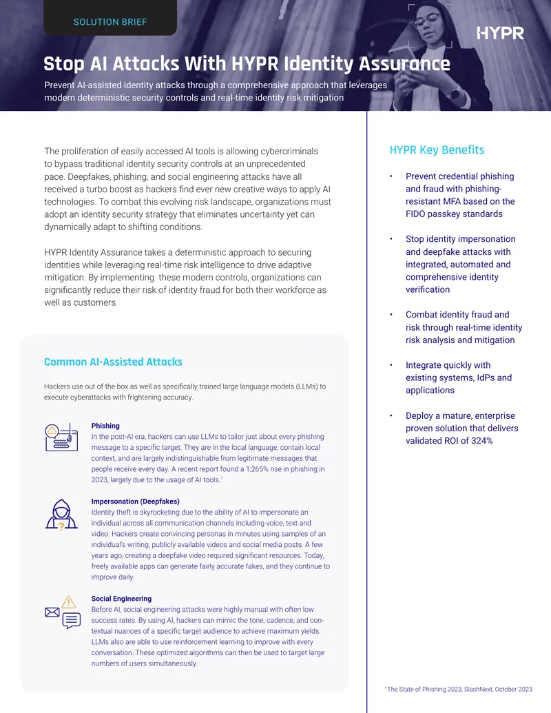 HYPR Identity Assurance Solution Brief