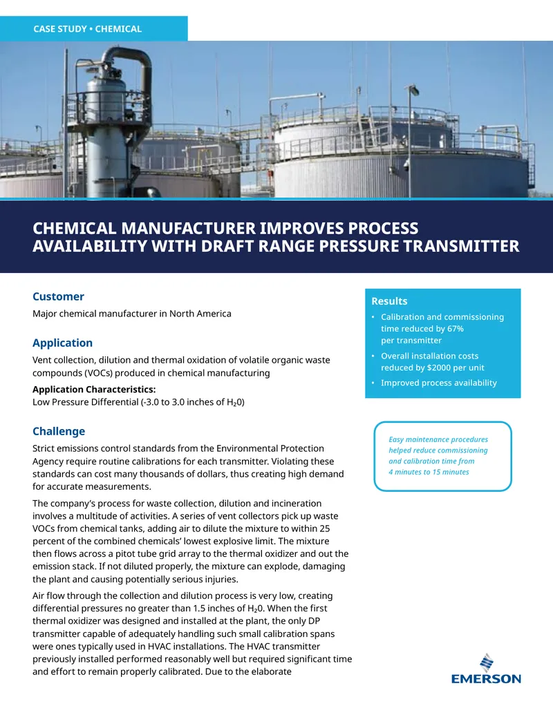 Chemical Manufacturer Improves Process Availability
