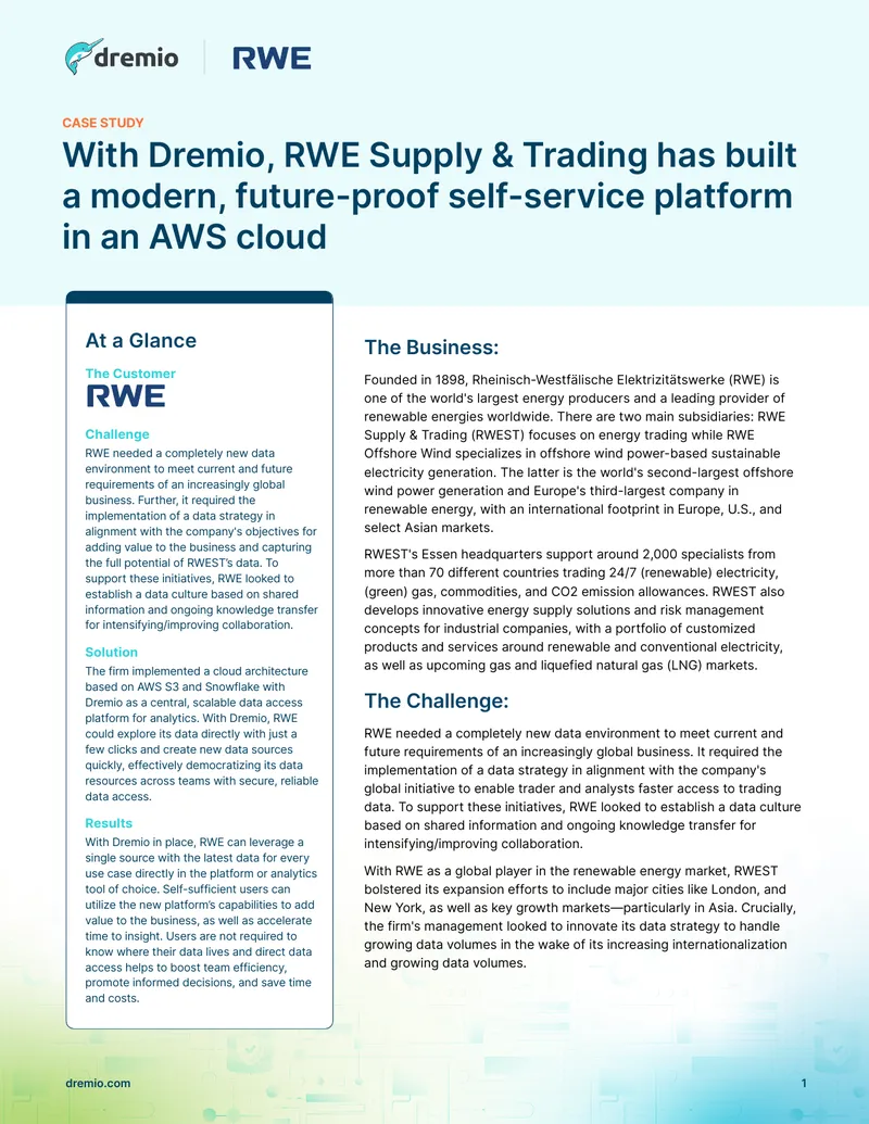 RWE Supply and Trading Data Strategy Case Study