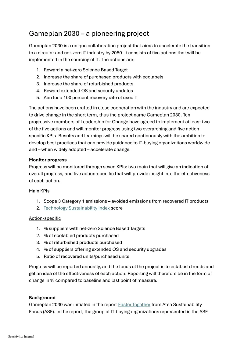 Gameplan 2030 Circular IT Industry Initiative