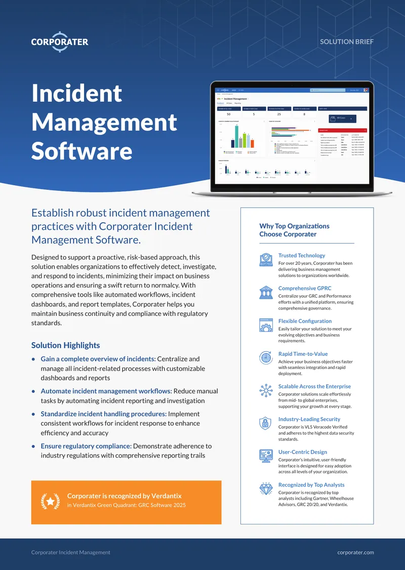 Corporater Incident Management Software Overview