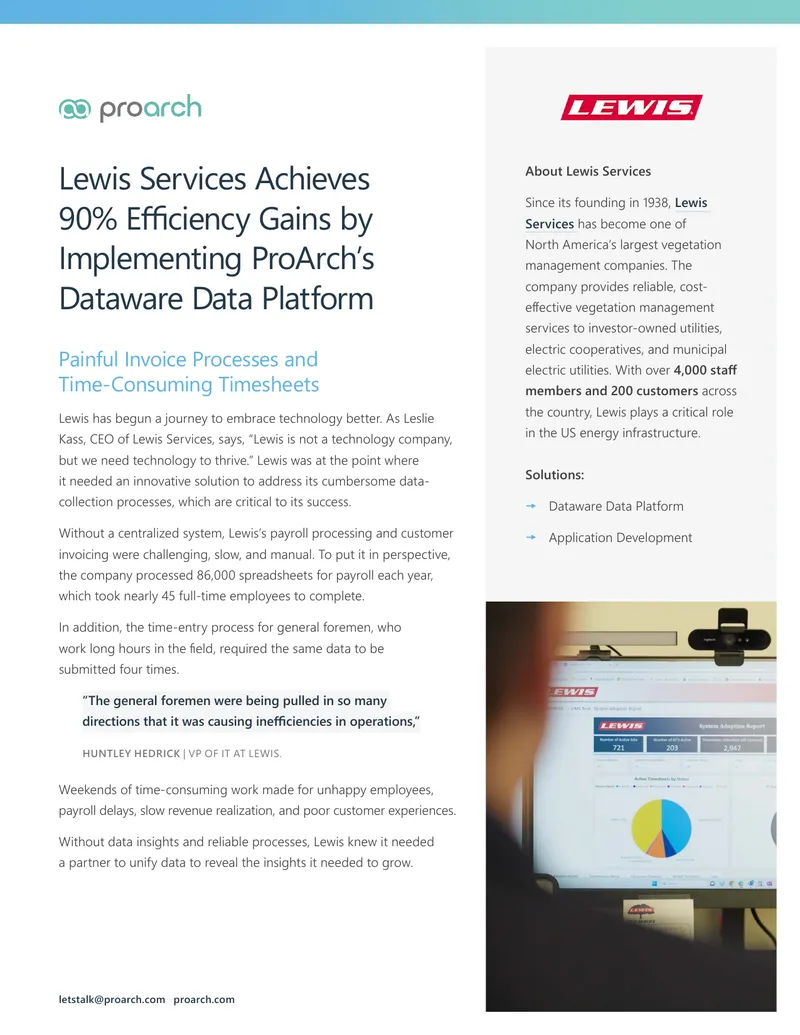 Lewis Services Implements Dataware Data Platform