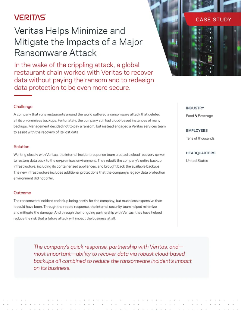 Ransomware Attack Response and Data Recovery Case Study