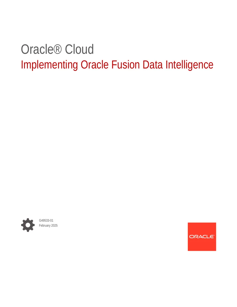 Guide to Implementing Oracle Fusion Data Intelligence