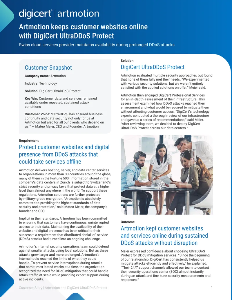 Artmotion DDoS Mitigation Case Study