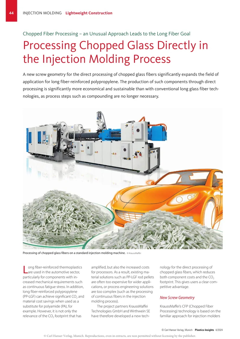 Chopped Fiber Processing Technology in Injection Molding