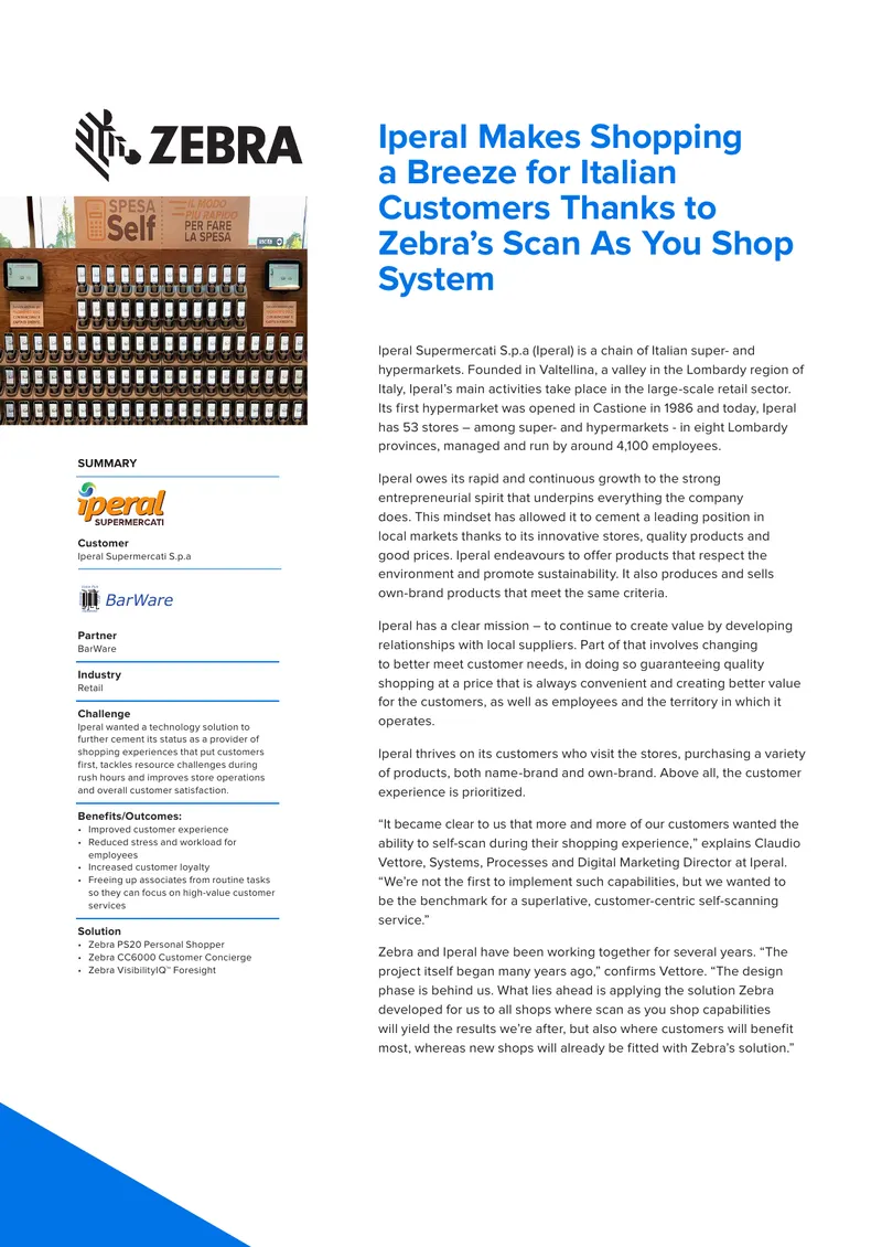 Iperal Implements Scan As You Shop Technology