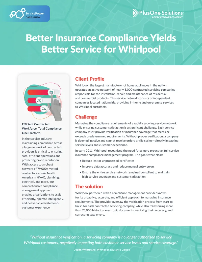 Improving Insurance Compliance for Whirlpool