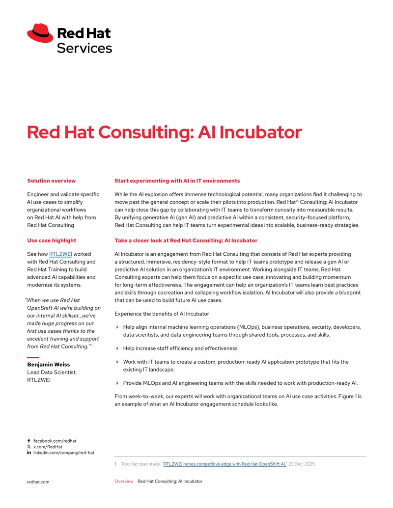 Red Hat Consulting AI Incubator Overview