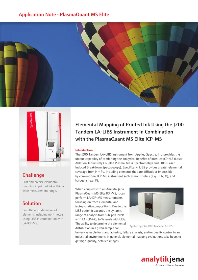 Elemental Mapping of Printed Ink Using LA-ICP-MS and LIBS