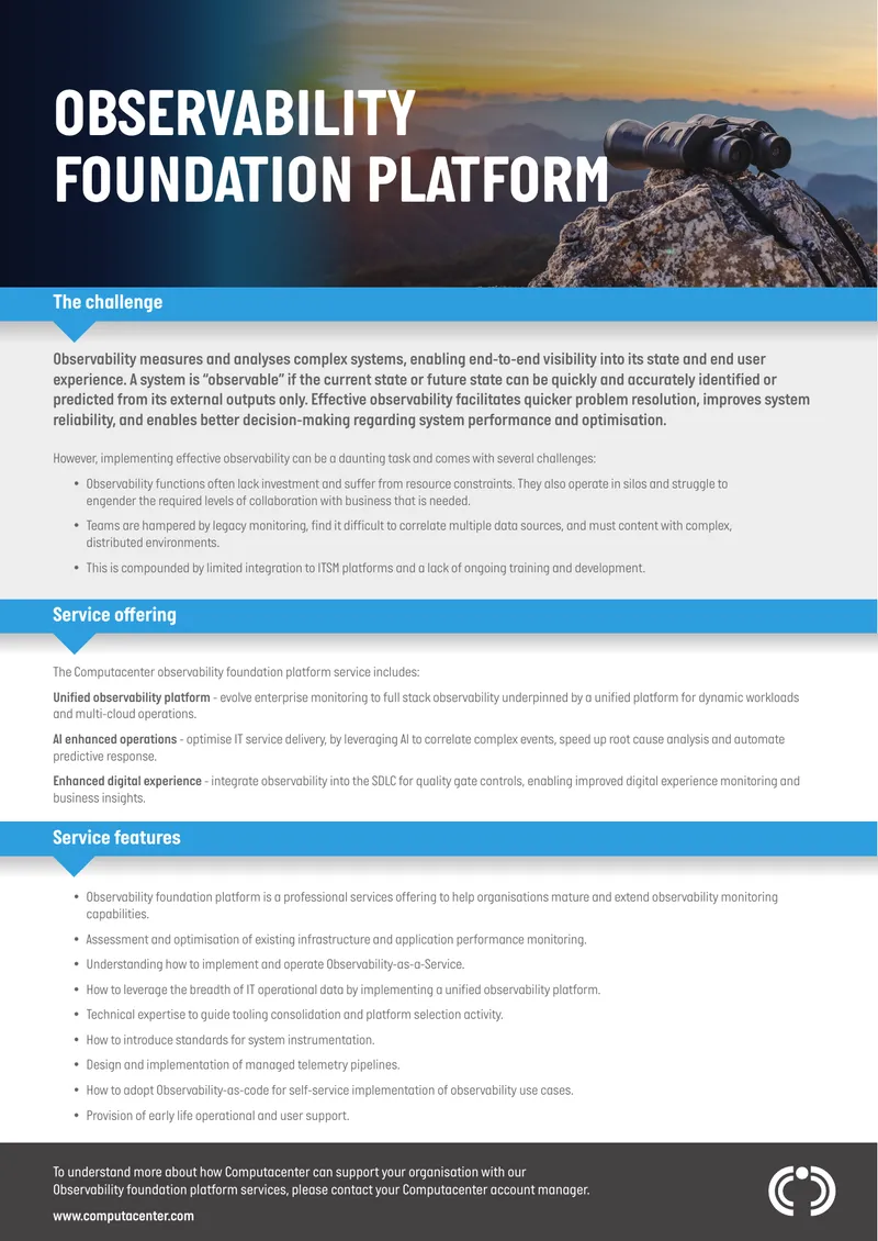 Observability Foundation Platform Service Overview