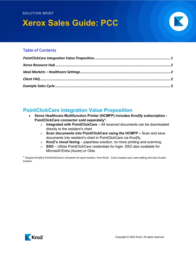 PointClickCare Integration Sales Guide