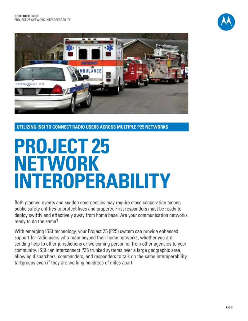Project 25 Network Interoperability Solution Brief