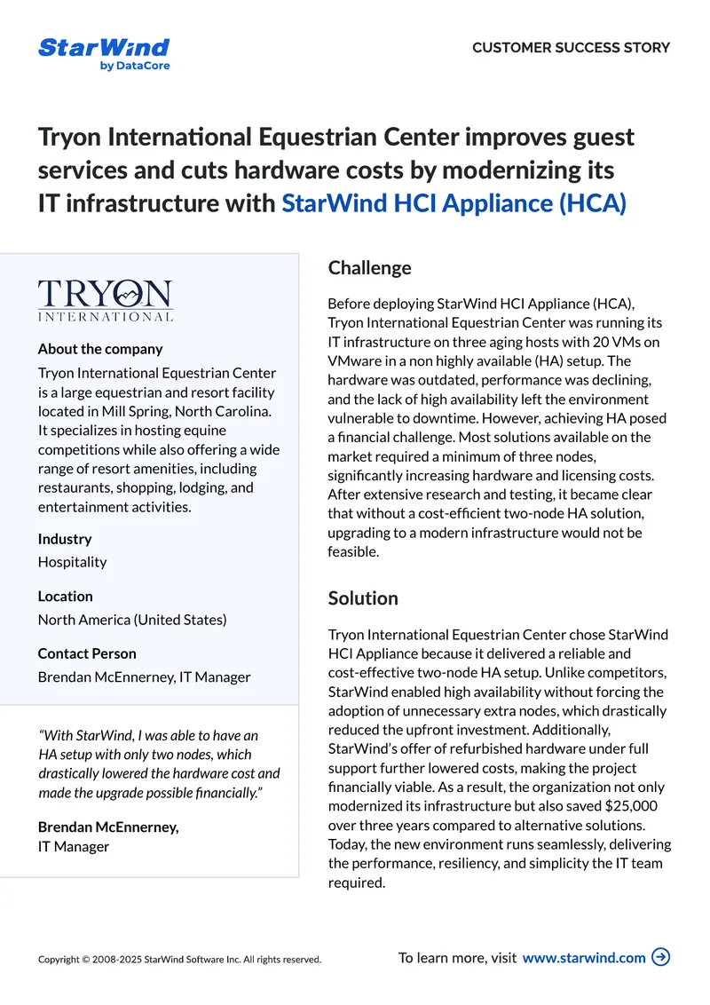 IT Infrastructure Modernization at Tryon International Equestrian Center