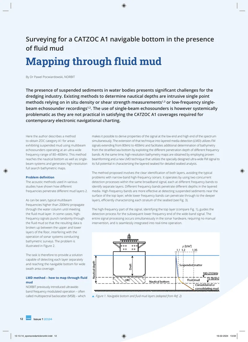 Layered Media Detection Method for Bathymetric Surveys