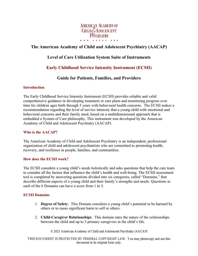 Early Childhood Service Intensity Instrument Guide