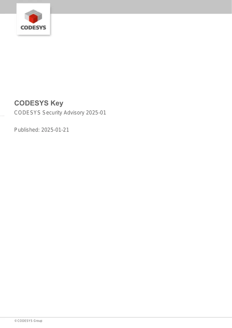 CODESYS Security Advisory 2025-01