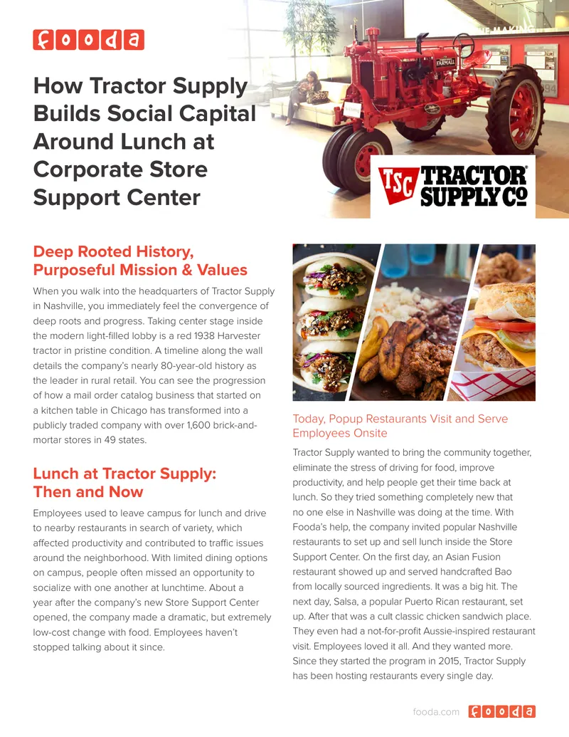 Tractor Supply Popup Restaurant Program Overview