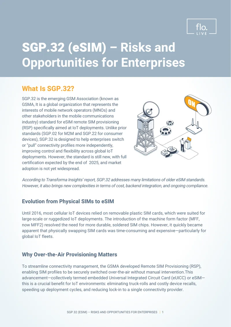 SGP.32 eSIM Standard Risks and Opportunities