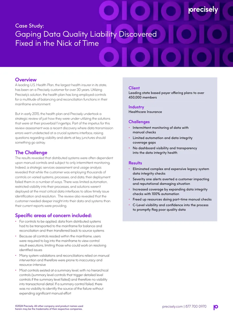 Data Quality Improvement in Healthcare Insurance