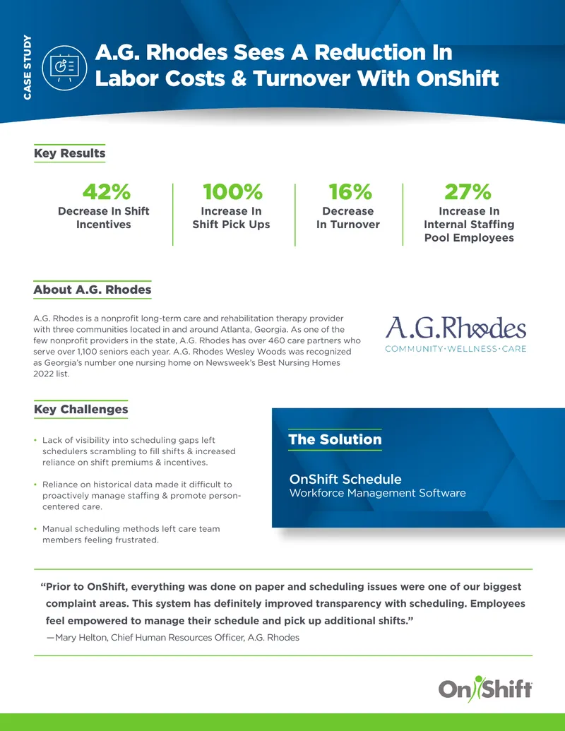 A.G. Rhodes Case Study on Labor Cost Reduction