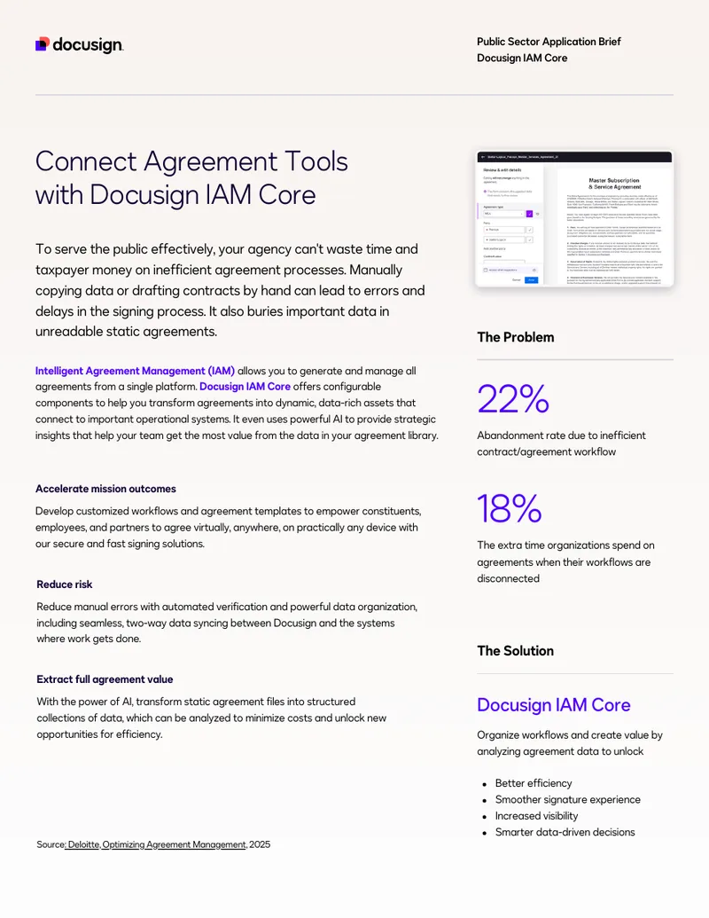 Intelligent Agreement Management with Docusign IAM Core